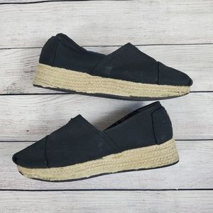 Bobs from skechers espadrille shoes black, 7.5